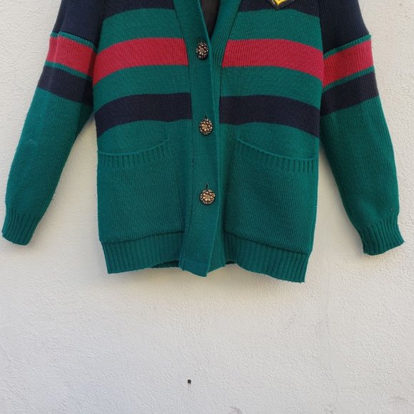 Vintage 90s Striped Designer Style Cardigan - Picture 4 of 10